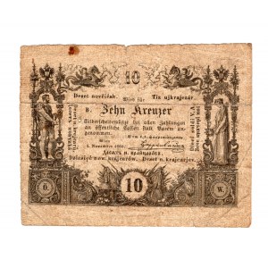 Austria, 10 krajcarów 1860 - napisy w języku polskim