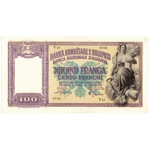 Albania, 100 franga , bez daty (1940), seria V10 - włoska okupacja