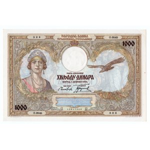 Juhoslávia, 1000 dinárov 1931