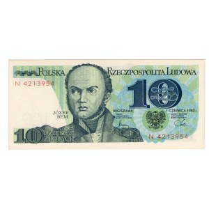 Polska, 10 Złotych 1982, Seria N