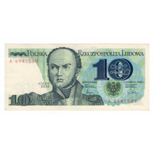 Polska, 10 Złotych 1982, Seria A