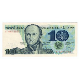 Polska, 10 Złotych 1982, Seria F