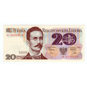Poland, 20 Gold 1982, Series N