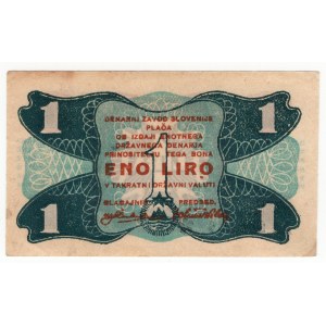 Jugosławia 1 lira 1944 - pieniądze lokalnych partyzantów w Słowenii