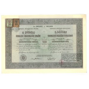 Słowenia, Ljubljana, 5 akcji po 150 dinarów, Kranjska Industrije Družba, 1932