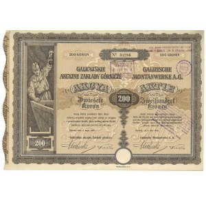Polska, Siersza, Galicyjskie Akcyjne Zakłady Górnicze, 200 Koron, 1918