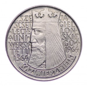 Polska, PRL, 10 Złotych 1964, Kazimierz Wielki (napis wklęsły)