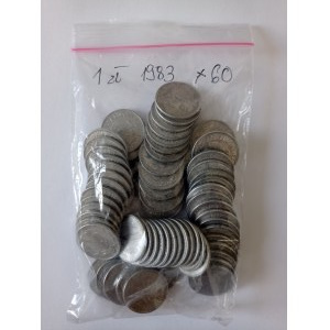 Polska, 1 złoty 1983 - zestaw 60 sztuk