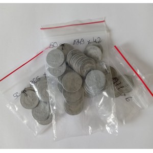Polska, zestaw 50 groszy 1965 (7 sztuk), 1949 (42 sztuki), 1971 (6 sztuk)