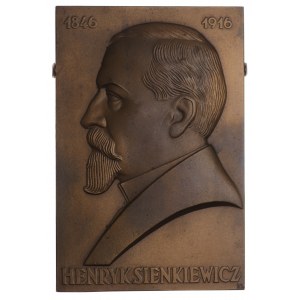 Plakieta, Henryk Sienkiewicz, Mennica Państwowa, 1928 z podpórką
