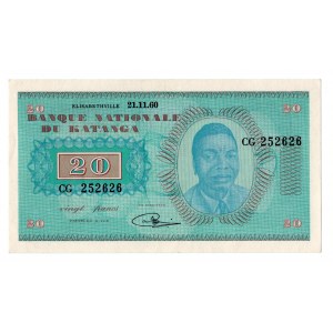 Katanga, 20 francs 1960