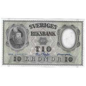 Szwecja, 10 kronor 1958