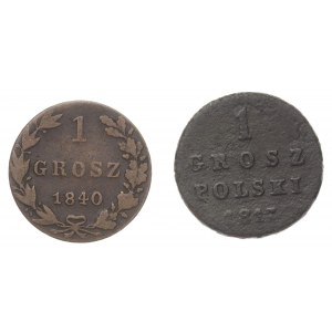 Polska, 1 grosz (1817,1840) - zestaw 2 sztuk