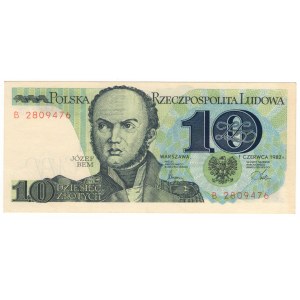 Polska, 10 złotych 1982, seria B