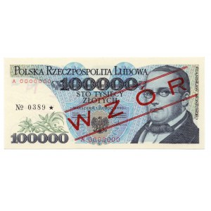 Polska, 100000 złotych 1990, seria A, SPECIMEN