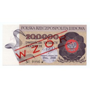 Polska, 200000 złotych 1989, seria A, WZÓR