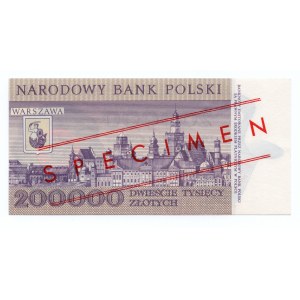Polska, 200000 złotych 1989, seria A, WZÓR