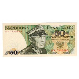 Polska, 50 złotych 1986, seria GA