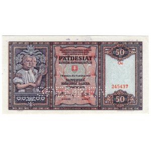 Słowacja, 50 korun 1940 SPECIMEN