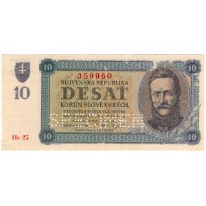 Slovakia, 10 korun 1943, SPECIMEN