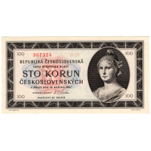 Czechosłowacja, 100 korun 1945, SPECIMEN
