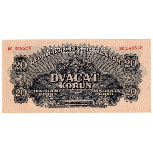 Czechosłowacja, 20 korun 1944, SPECIMEN