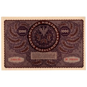 Polska, 1000 marek polskich 1919, I seria BL
