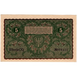 Poland, 5 Polish marks 1919, 2nd series CQ