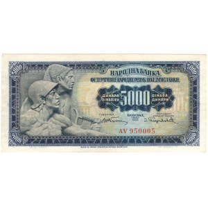 Jugoslawien, 5000 Dinar 1955