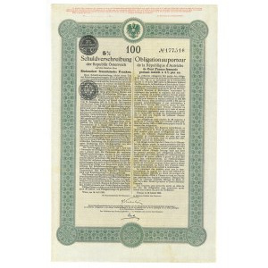 Austria, Schuldverschreibung obligacja 5%, 1923