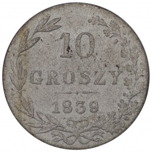 Królestwo Polskie, 10 groszy 1839 - rzadki, przedostatni rocznik
