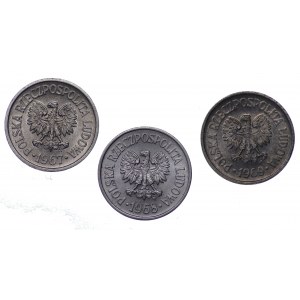 Polska, 10 groszy 1967, 1968, 1969 - zestaw 3 sztuk