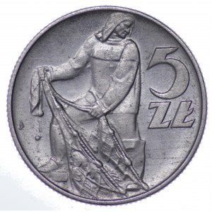 Polska, 5 złotych 1960 - chudy rękaw