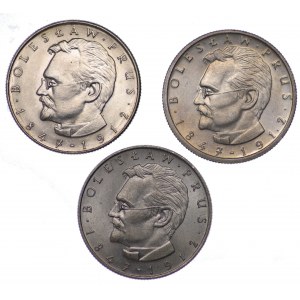 Polska, PRL, 10 złotych Bolesław Prus (1975,1977,1981) - zestaw 3 sztuk