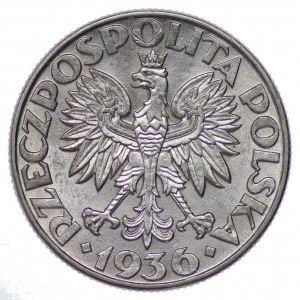 Polska, II RP, 2 złote Żaglowiec 1936