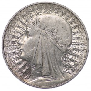 Polen, Zweite Republik, 10 Zloty Kopf einer Frau 1933