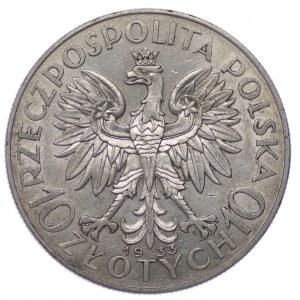 Poľsko, Druhá republika, 10 zlotých Hlava ženy 1933