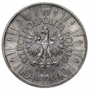 Polska, II RP, 10 złotych Piłsudski 1939