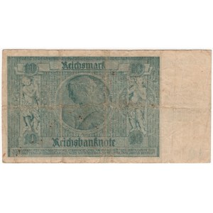 Niemcy, 10 marek 1929, (1945) Awaryjne wznowienie na wypadek inwazji sił alianckich, znane jako banknoty „Schornera” - rzadkie