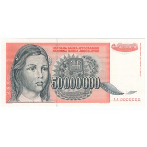 Yugoslavia, 50,000,000 dinars 1993 SPECIMEN