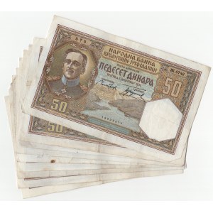 Jugosławia, 50 dinara 1931 zestaw 10 sztuk
