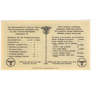 Litwa (Okupacja Niemiecka), Talon na len i wełnę - 10 punkte 1943