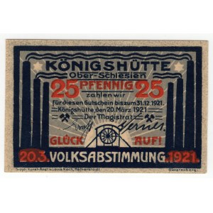 Królewska Huta (Königshütte), 25 fenigów 1921