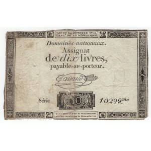 Francja, Asygnata na 10 livres 1792