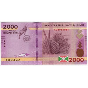 Burundi, 2000 francs 2018