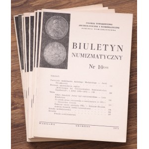 Biuletyn Numizmatyczny, Polskie Towarzystwo Archeologiczne, komplet 9 sztuk - 1975
