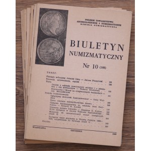 Biuletyn Numizmatyczny, Polskie Towarzystwo Archeologiczne, komplet 7 sztuk - 1983