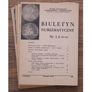 Biuletyn Numizmatyczny, Polskie Towarzystwo Archeologiczne, komplet 6 sztuk - 1984