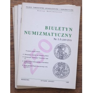 Biuletyn Numizmatyczny, Polskie Towarzystwo Archeologiczne, komplet 4 sztuk - 1985