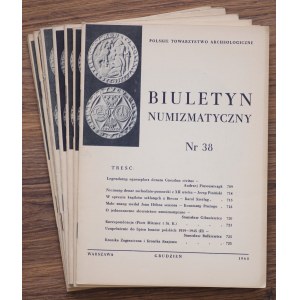 Biuletyn Numizmatyczny, Polskie Towarzystwo Archeologiczne, komplet 9 sztuk - 1968